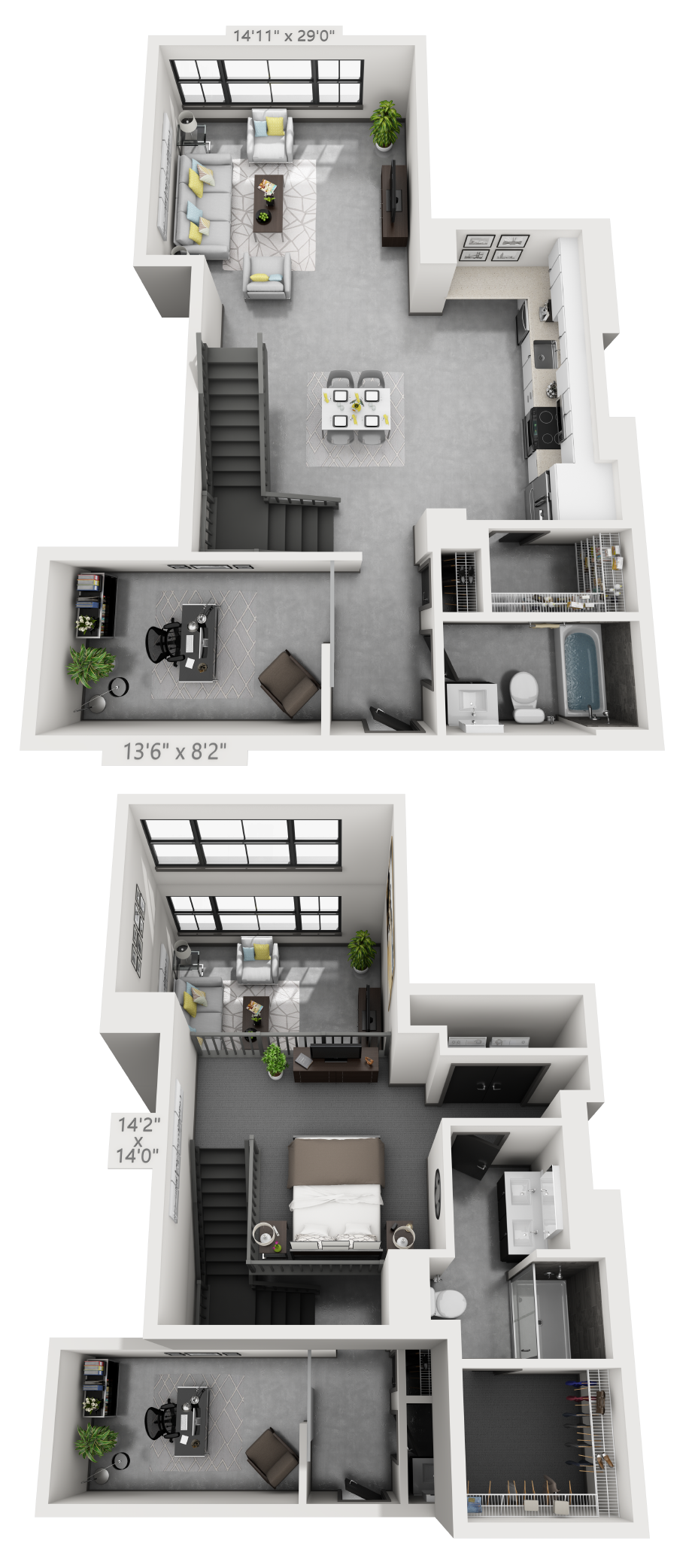 B9M plan is 2 bed, 2 bath and 1,336 square feet